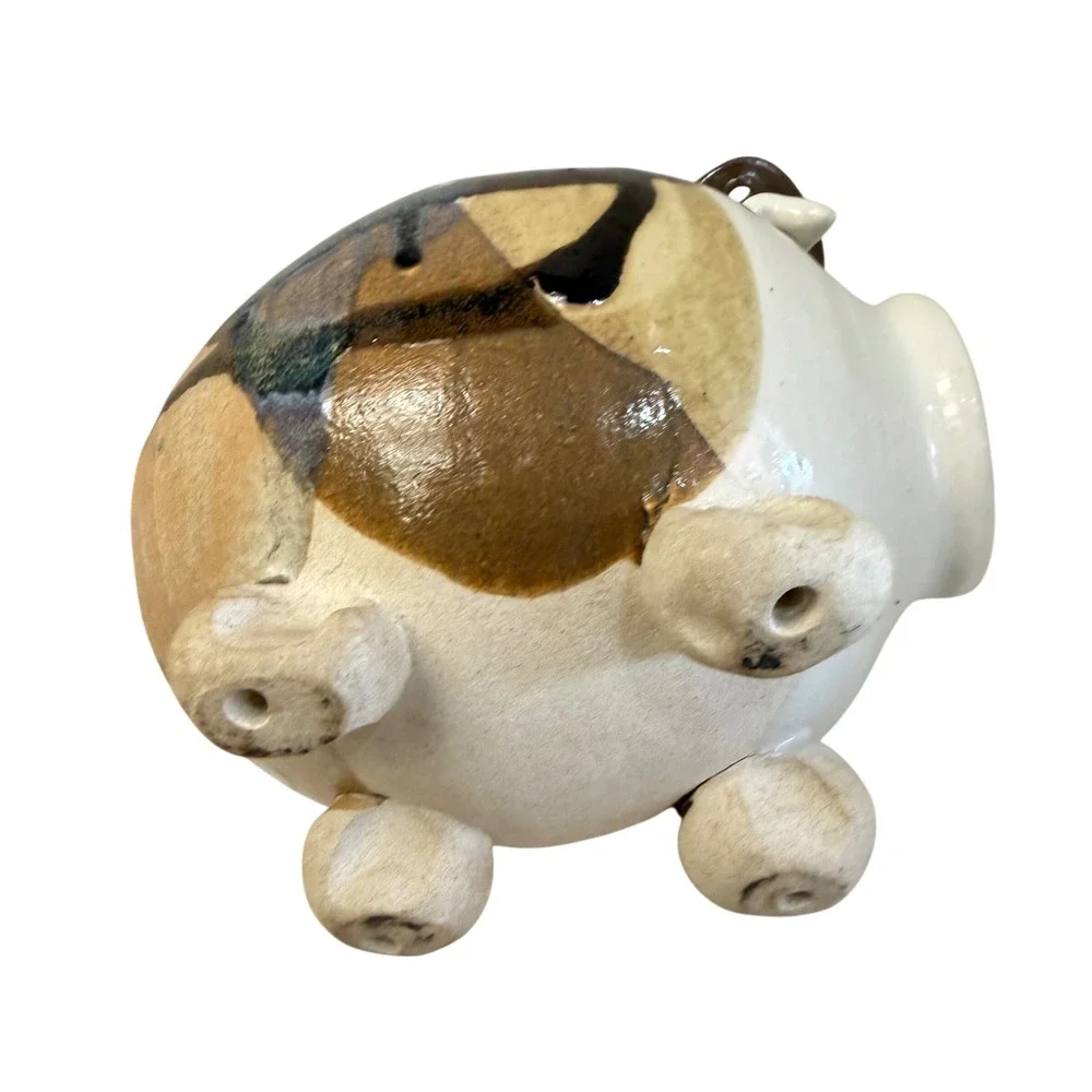 Unbranded Piggy Bank Unisex Medium Multi Cowboy Hat Studio Pottery Ceramic Pig - Picture 6 of 11